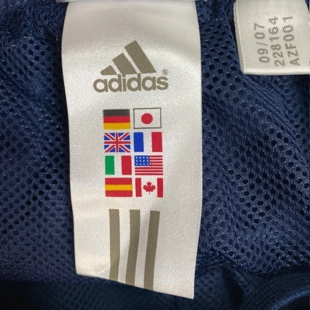 Adidas Men's Track Pants Athletic Training 3 Stripe Ankle Zip Navy Blue XL/TG‎